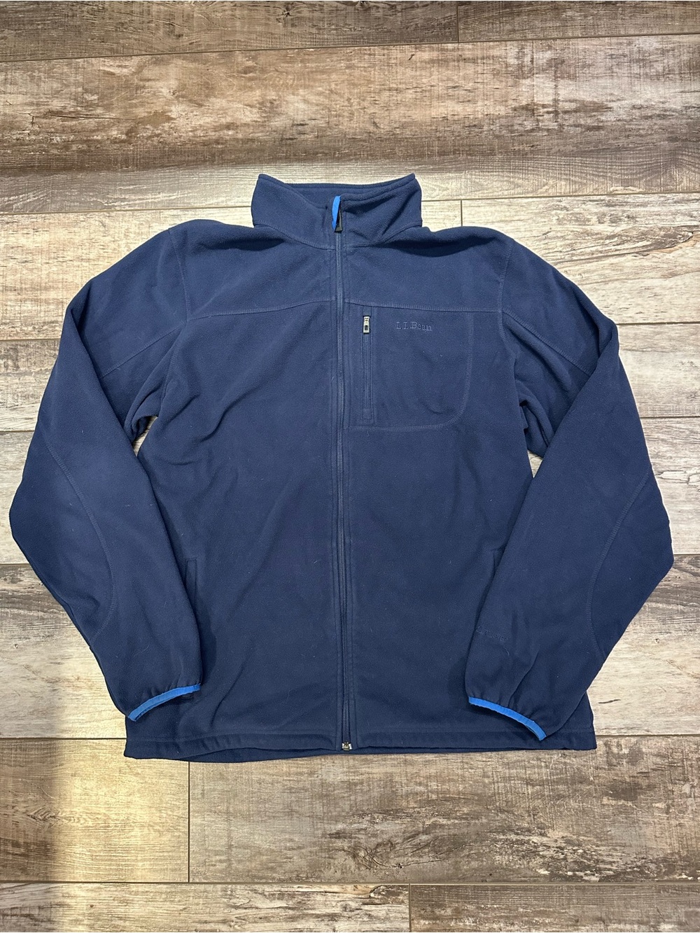L.L. Bean Navy Full-Zip Lightweight Fleece Jacket